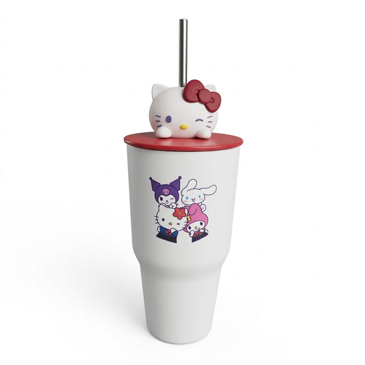Sanrio Hello Kitty & Friends 3D Topper Insulated Tumbler with Metal Straw