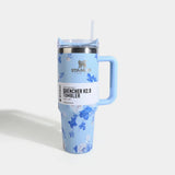Premium Stanley Insulated Travel Tumbler with Handle | Floral Aesthetics