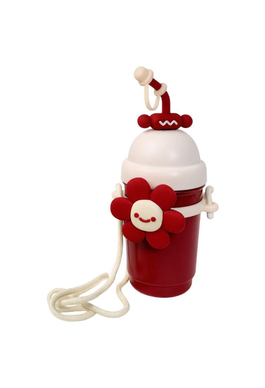 Quirky Smiling Flower Statement Tumbler with Reusable Straw | 25cm