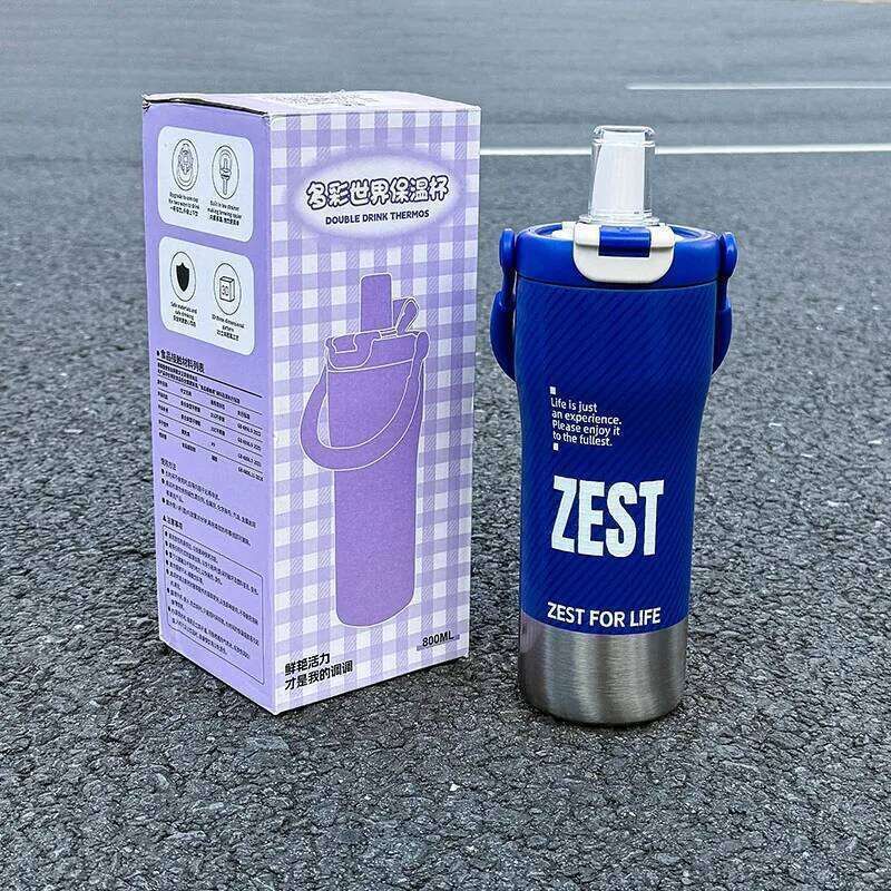 ZEST "Zest For Life" Insulated Sports Water Bottle with Heavy-Duty Handle