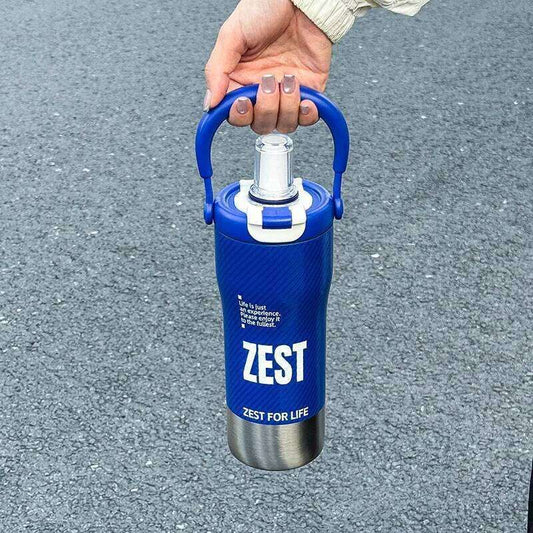 ZEST "Zest For Life" Insulated Sports Water Bottle with Heavy-Duty Handle