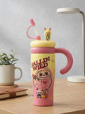 Playful Stitch "Hello" Travel Tumbler with 3D Lid Charm & Open Handle