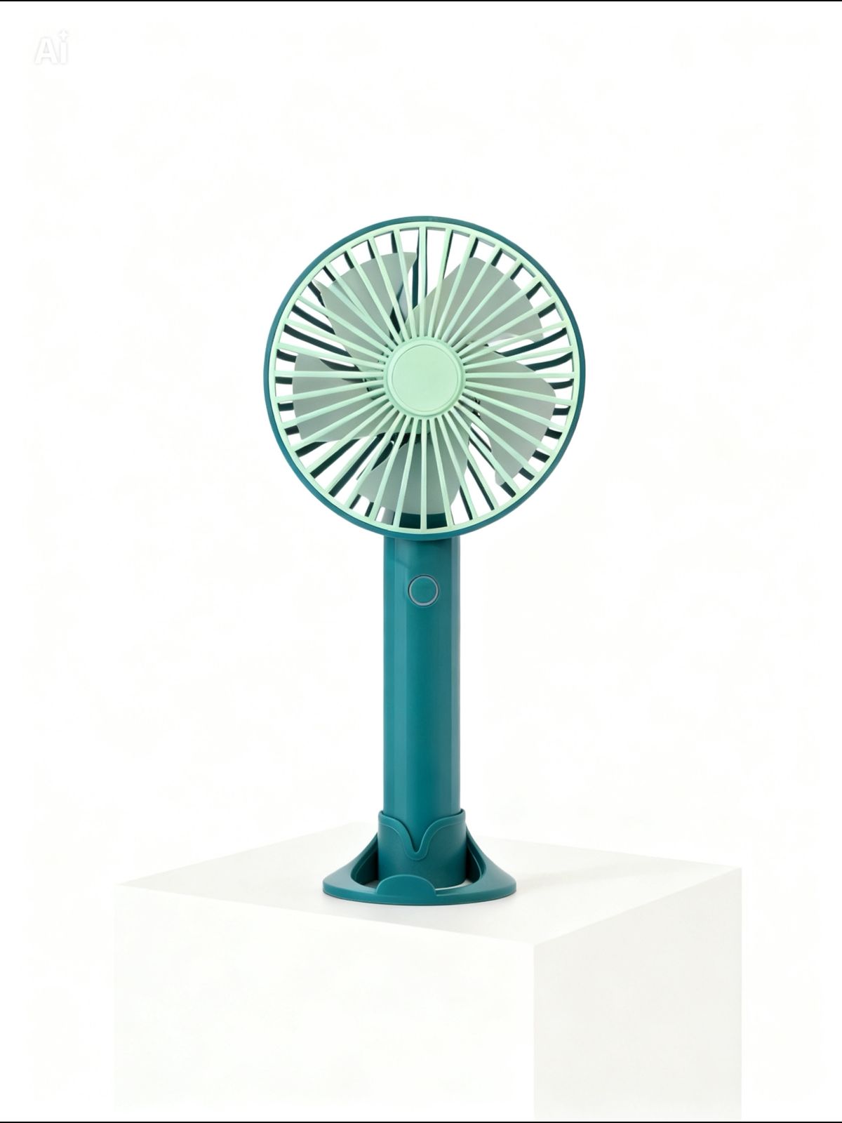 Minimalist 2-in-1 Portable Handheld & Desk Fan | Teal & Mint Green