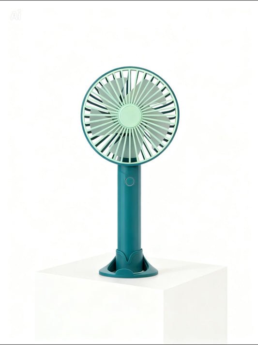 Minimalist 2-in-1 Portable Handheld & Desk Fan | Teal & Mint Green