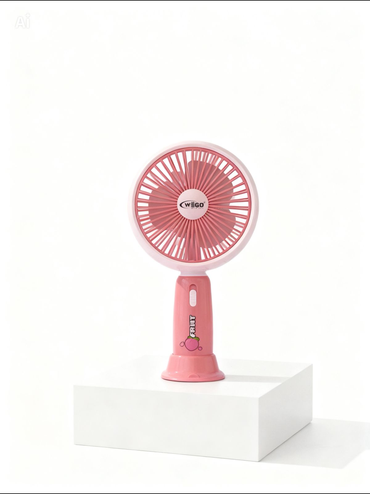 WEGO "Sweet Peach" 2-in-1 Portable Handheld & Desk Fan | Pink