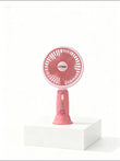 WEGO "Sweet Peach" 2-in-1 Portable Handheld & Desk Fan | Pink