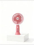 WEGO "Sweet Peach" 2-in-1 Portable Handheld & Desk Fan | Pink