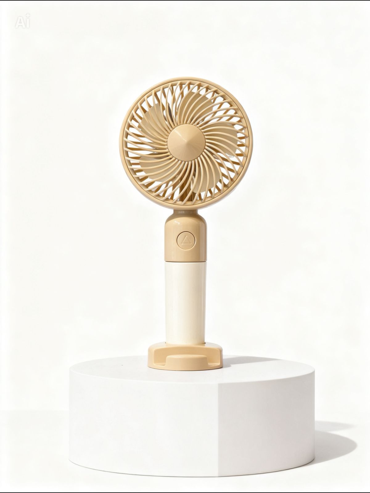 Modern Neutral 2-in-1 Portable Handheld & Desk Fan | Sand & Cream
