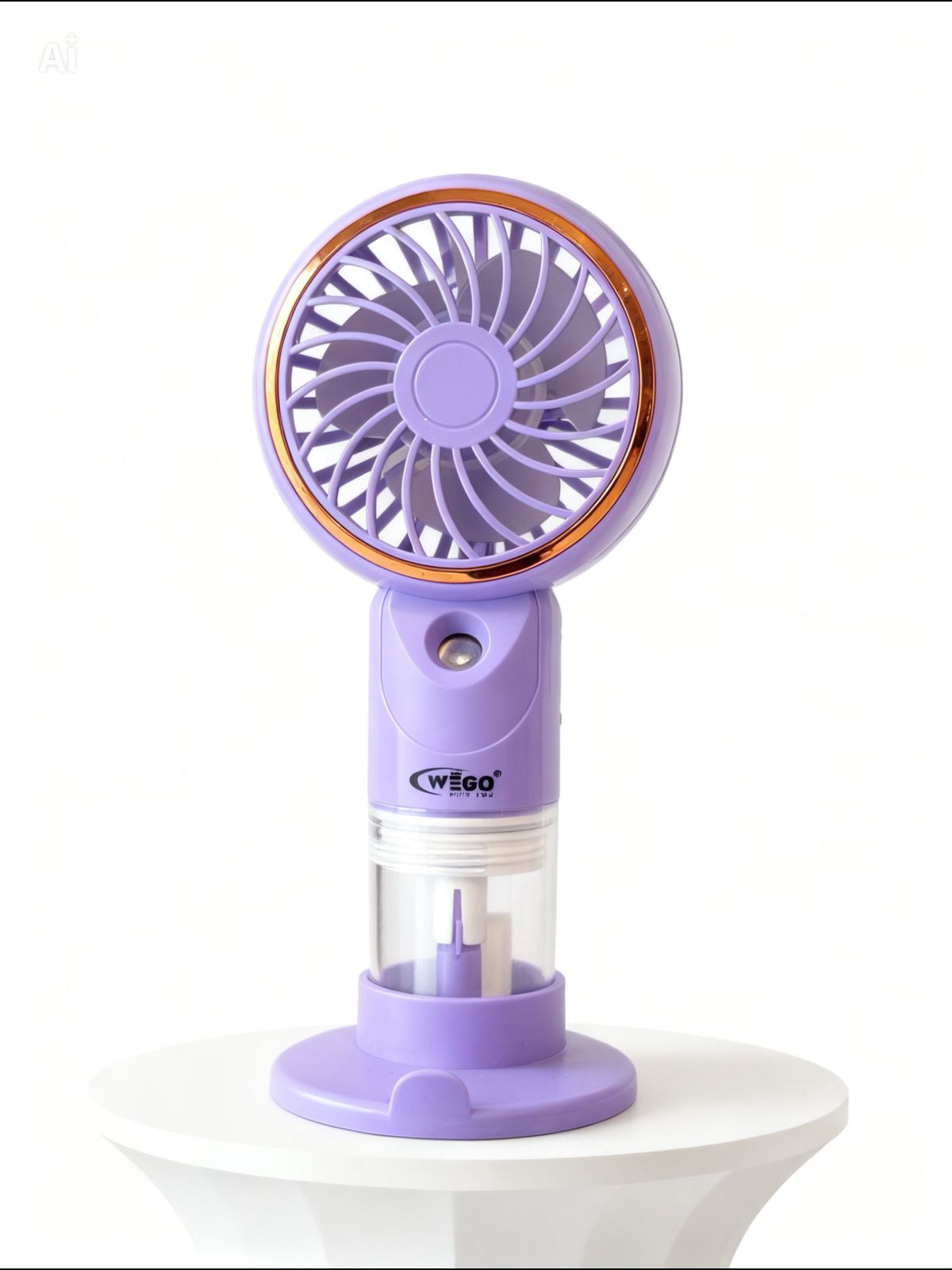 WEGO 2-in-1 Portable Misting Fan & Desk Fan | Lavender & Rose Gold
