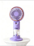 WEGO 2-in-1 Portable Misting Fan & Desk Fan | Lavender & Rose Gold