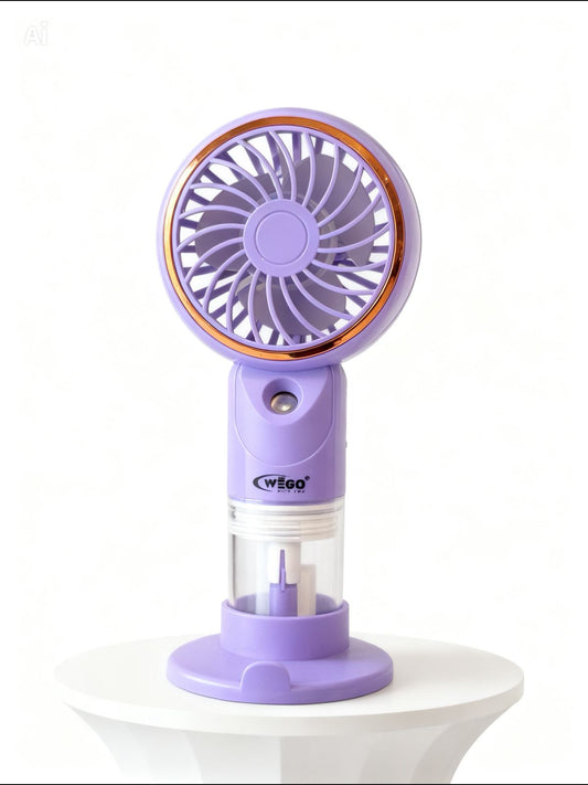 WEGO 2-in-1 Portable Misting Fan & Desk Fan | Lavender & Rose Gold