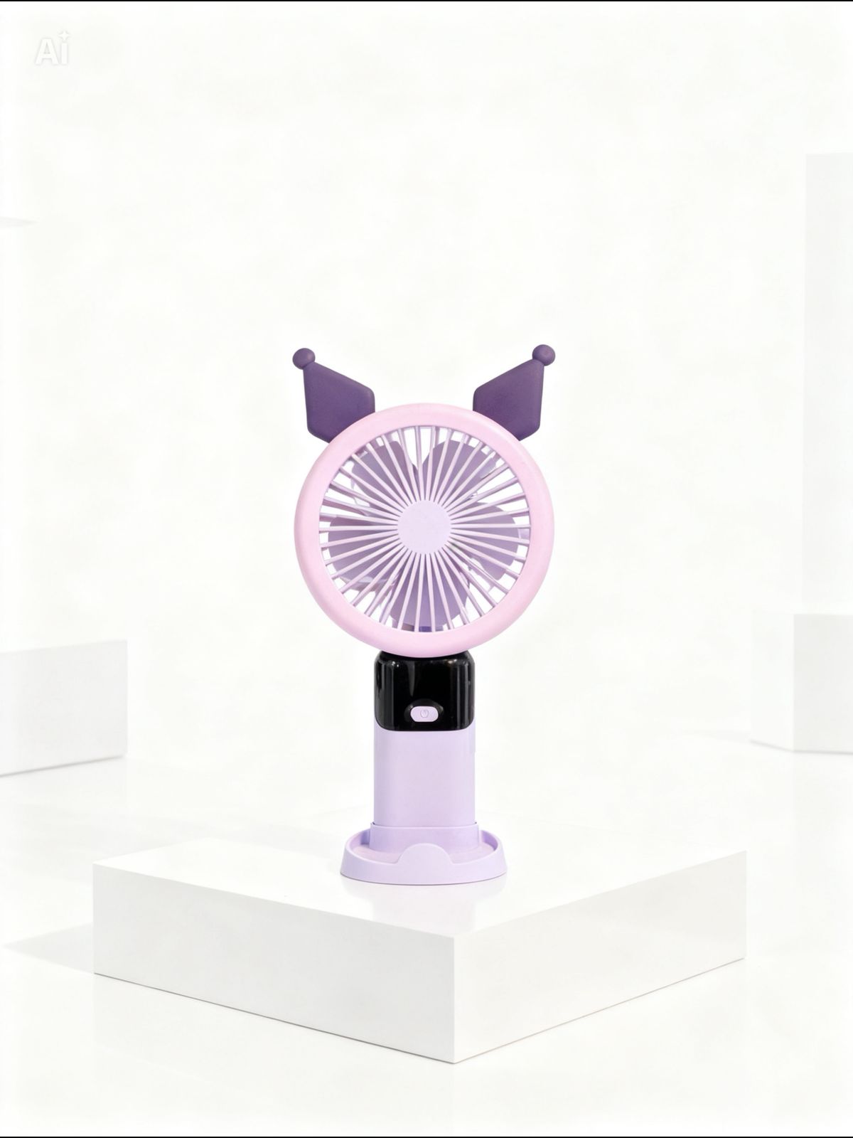 Kawaii Jester Ear 2-in-1 Portable Handheld & Desk Fan | Pastel Lavender