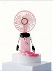 Kawaii "Rainbow Heart" 3-in-1 Wearable Portable Fan | Pastel Pink