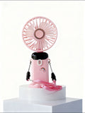 Kawaii "Rainbow Heart" 3-in-1 Wearable Portable Fan | Pastel Pink