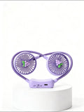 Kawaii "Sweet Grape" Hands-Free Wearable Neck Fan | Dual-Head | Lavender