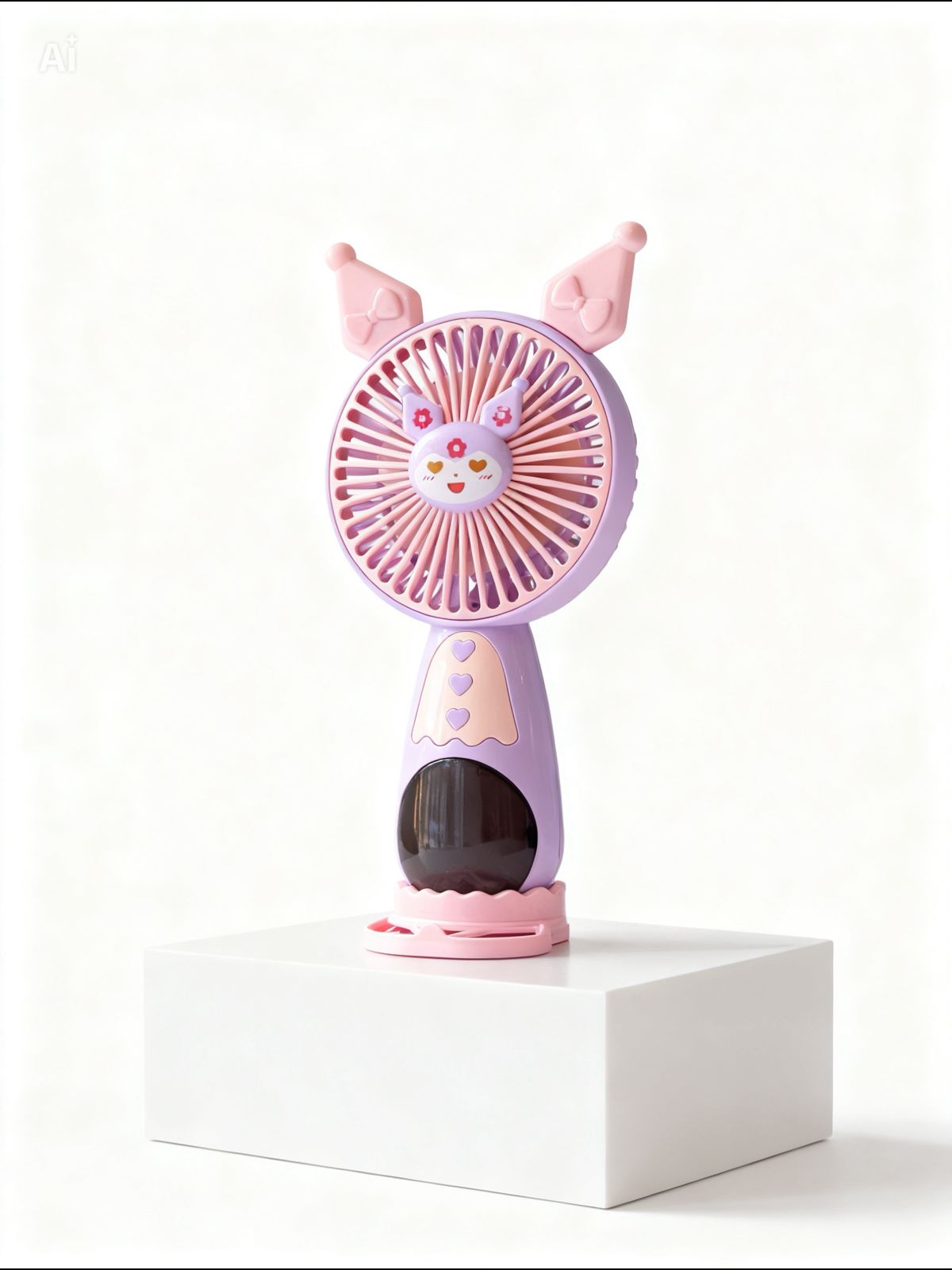 Kawaii "Magical Bunny" 2-in-1 Portable Handheld & Desk Fan | Lavender & Pink