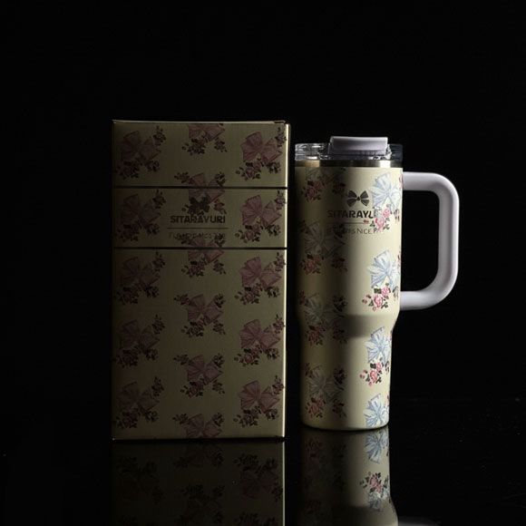 Premium Stanley Insulated Travel Tumbler with Handle | Floral Aesthetics